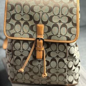 Coach Vintage Classic Backpack Signature 06080 Tan Brown